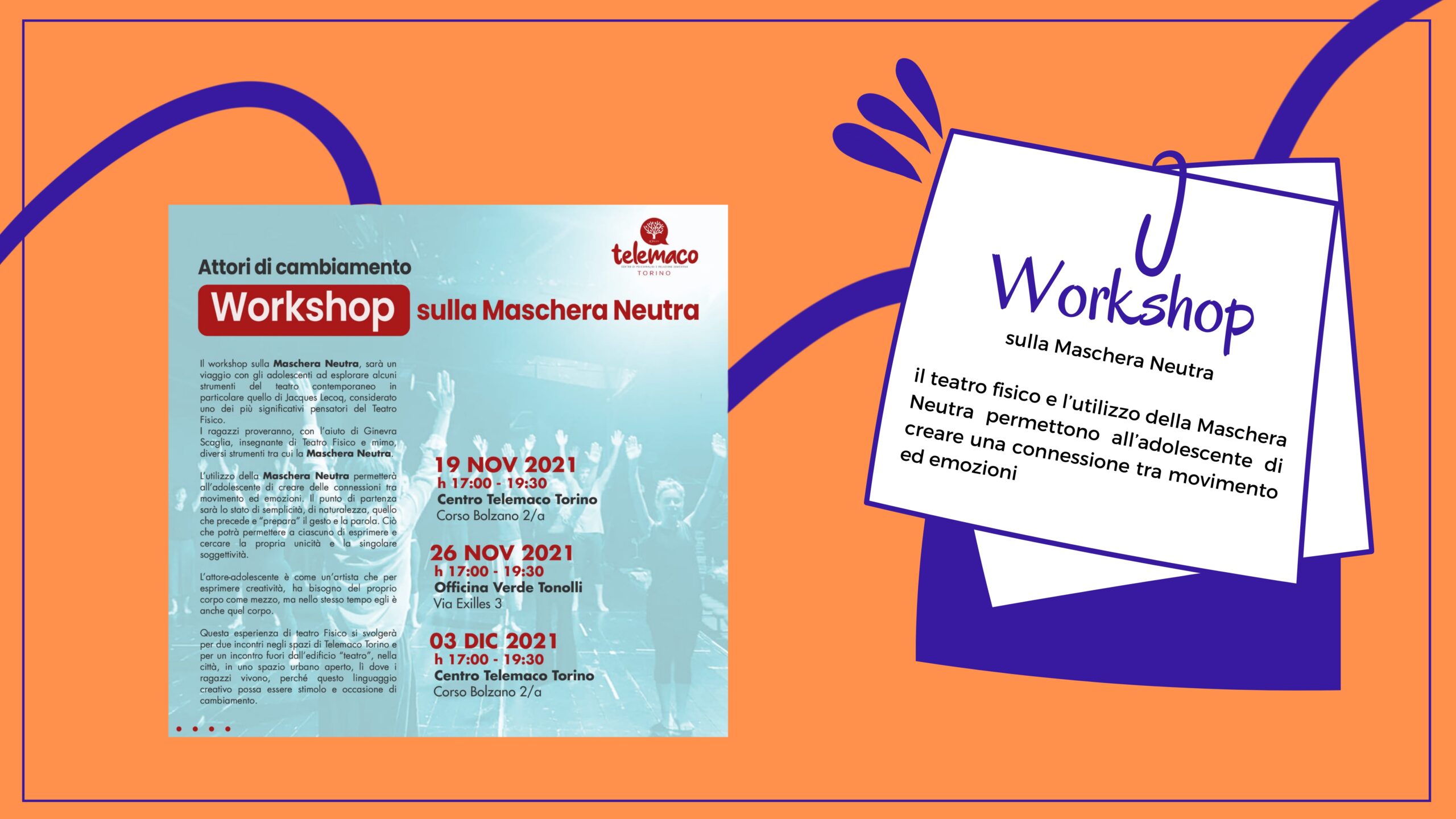 Locandina workshop sulla maschera neutra